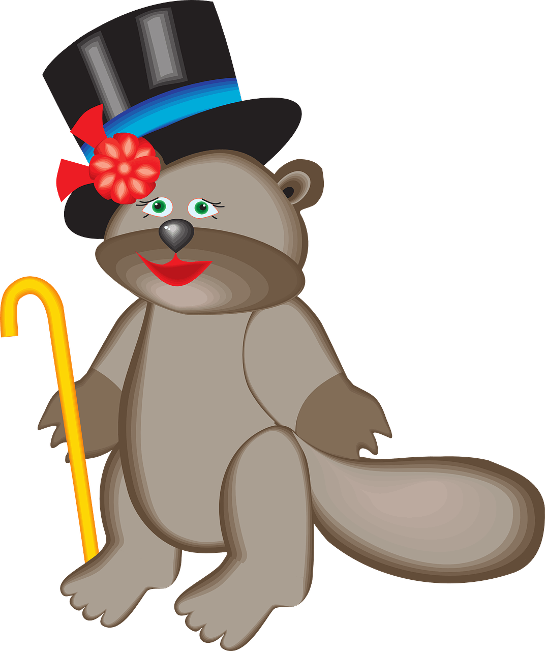 Download free photo of Top,beaver,hat,animal,cane from