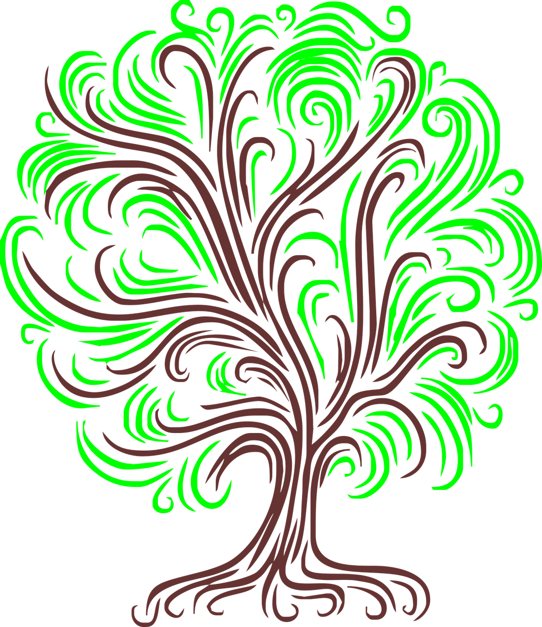 Tree, line art, branches, decorative, lines free image from