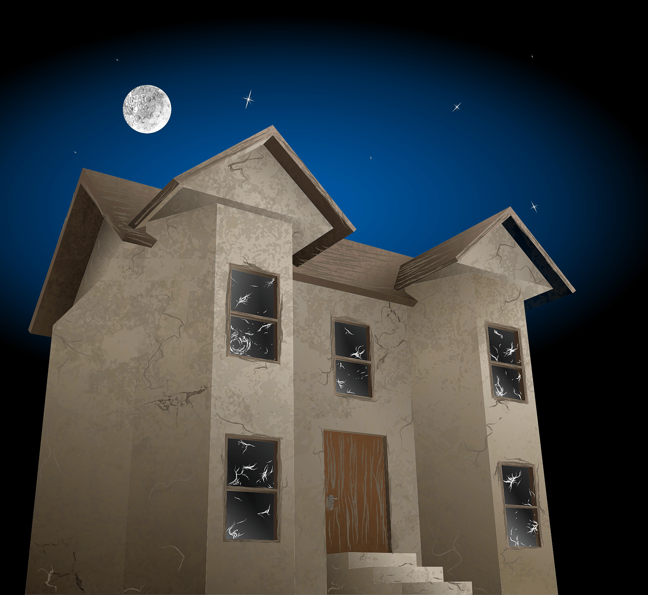 Vector art,house,night,dark,horror free image from