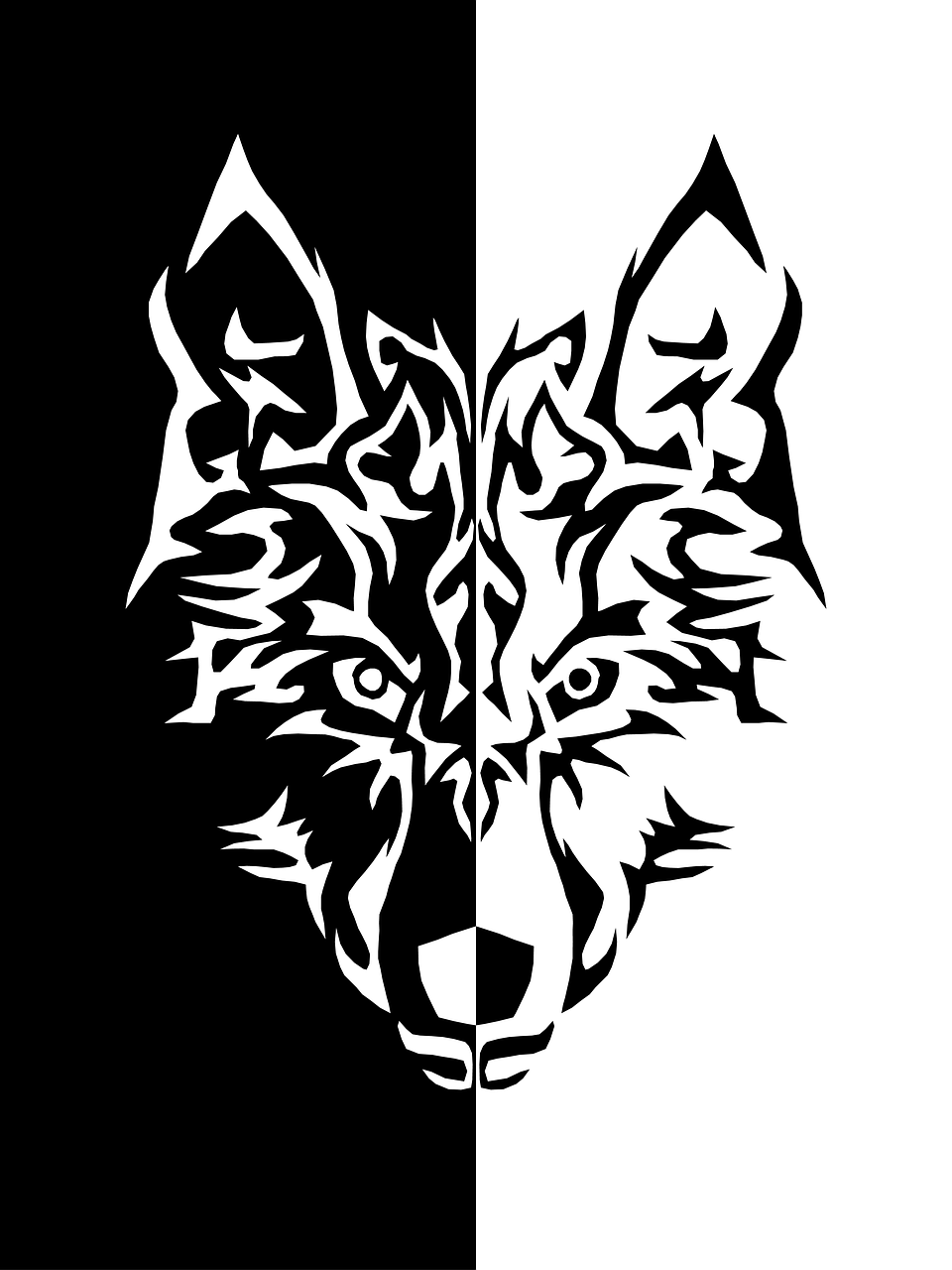 Black And White Wolf Wallpaper