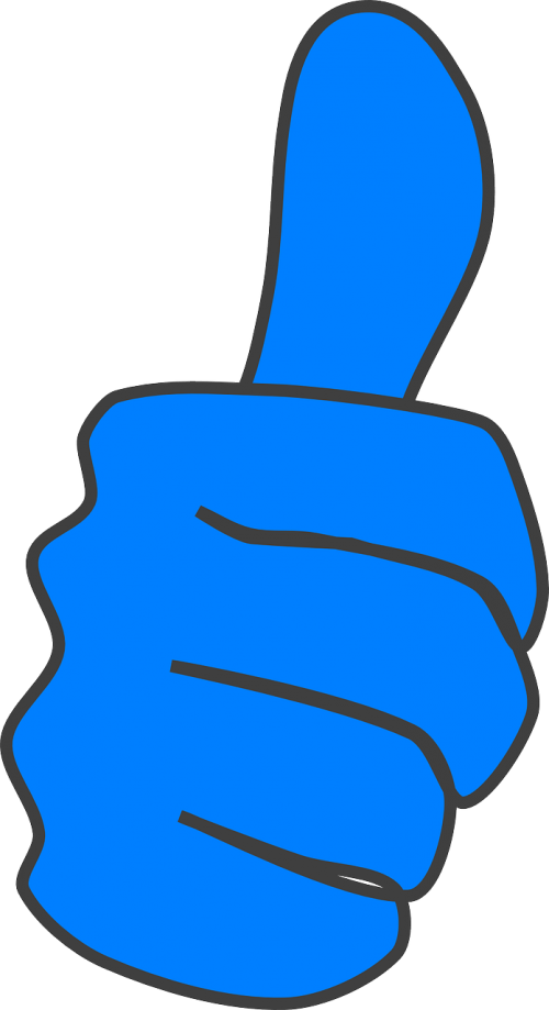 Thumbs up,blue thumb,hand,positive,gesture free image from