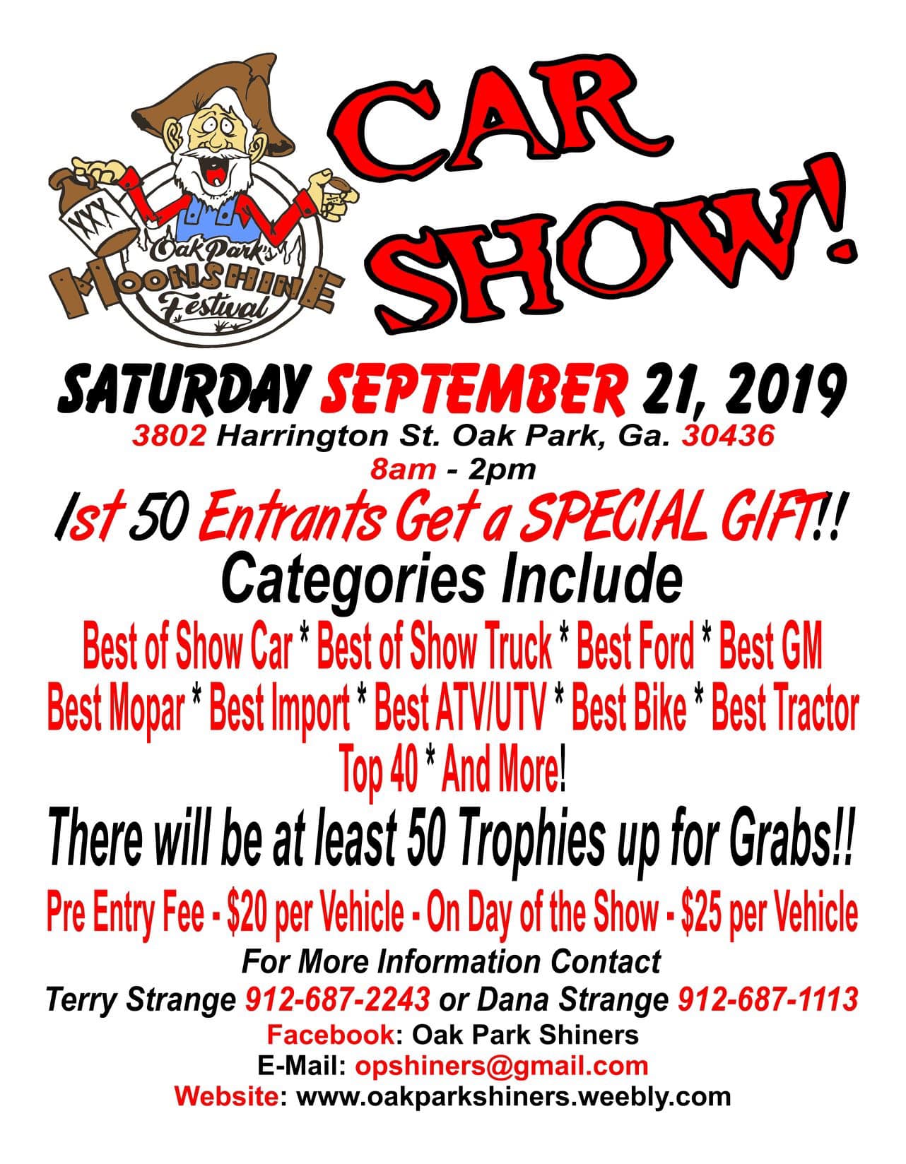 OAK PARK MOONSHINE FESTIVAL, Oak Park GA SOUTH EAST USA WHEELS EVENTS