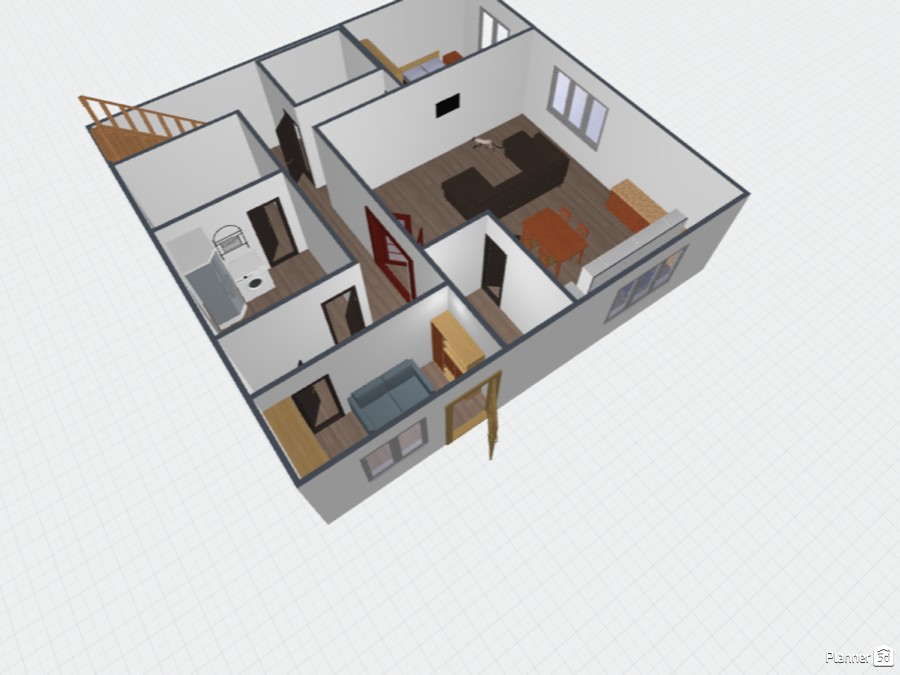 шишка 1 этаж Free Online Design 3D House Floor Plans by Planner 5D