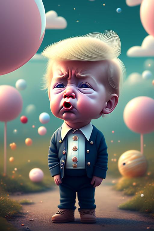FoulRabbit Baby Donald Trump very sad, pouting, crying, throwing