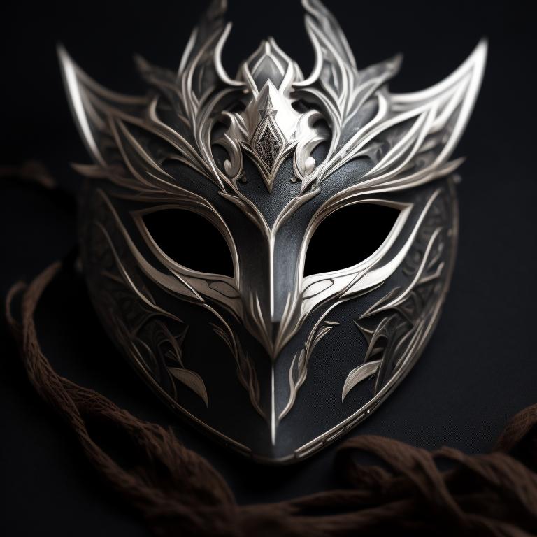 Jaya_Hess Masquerade Mask laying on a display, clearly visible in the