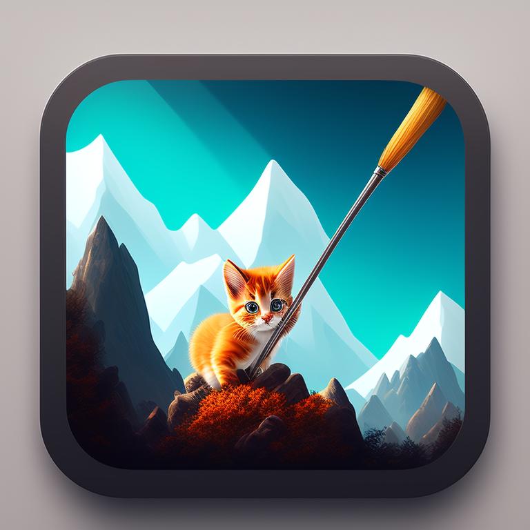 ladykarissa A towering mountain, A paintbrush, The paw of a playful kitten