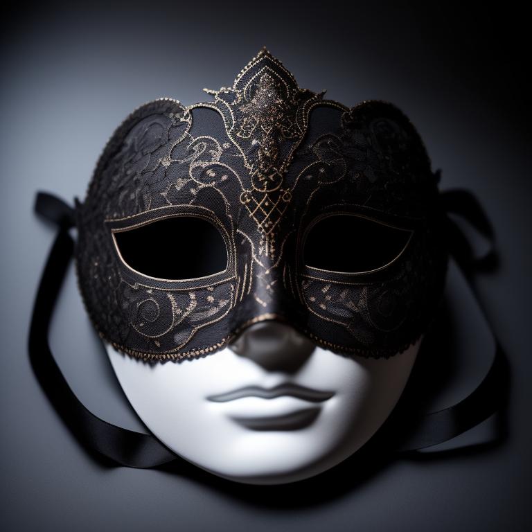 Jaya_Hess Masquerade Mask laying on a display, clearly visible in the