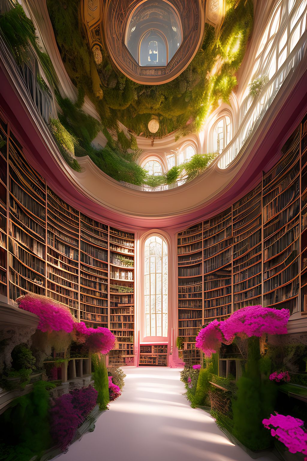 joo'hanlon architectural photo of a maximalist library with high