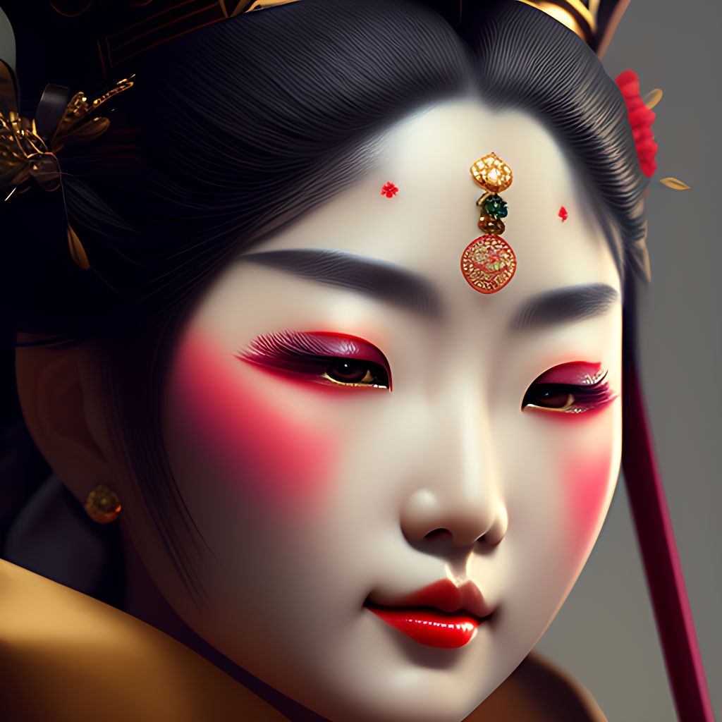 shabbyrail874 japanese geisha face close up