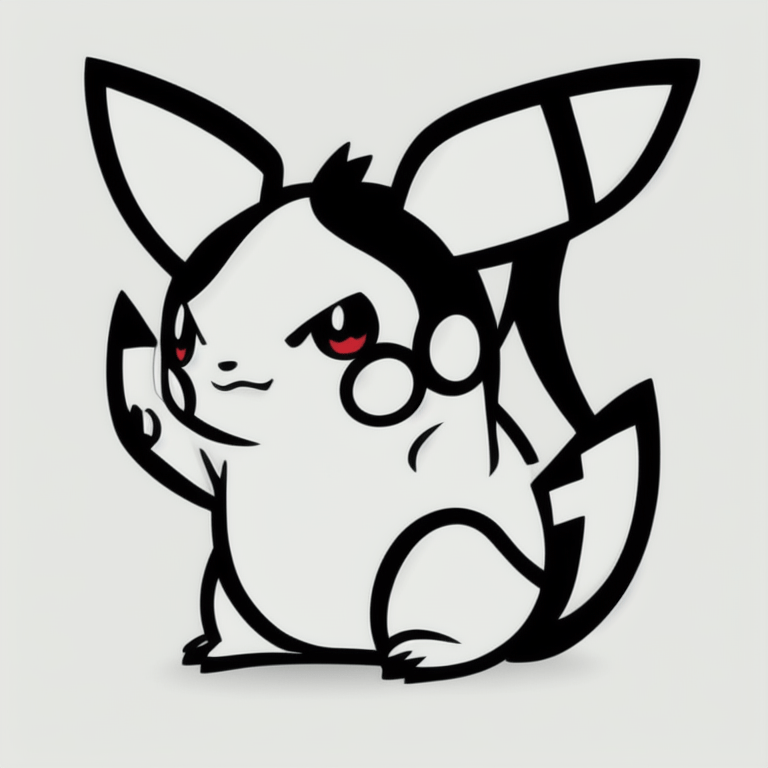 trimmouse353 pokemon, 2d illustration, thick black line art, pen and