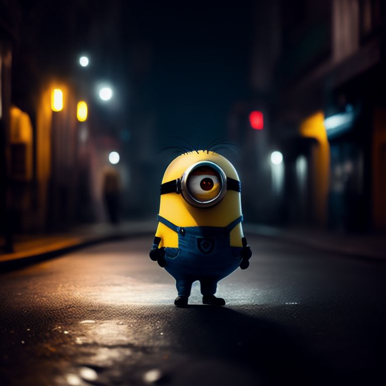 strongsheep684 Minion on night street