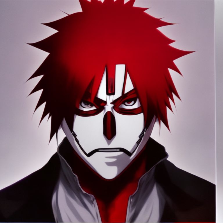 curlysnake742 hollow mask from bleach with sharingan marks, bleach