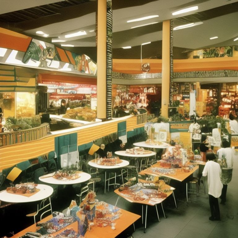 sethmillstein the food court of a local shopping mall, 1980s culture