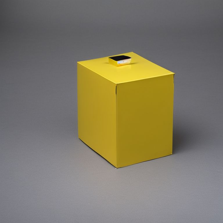 uniqueboar551 glossy yellow box in a studio with soft light and