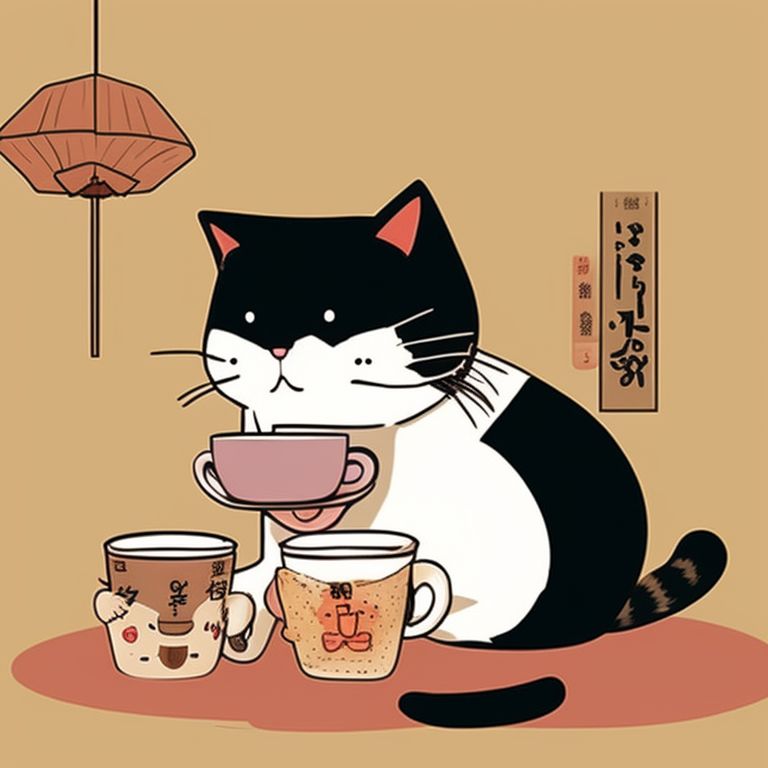 mustyhawk807 a cat drinking coffee