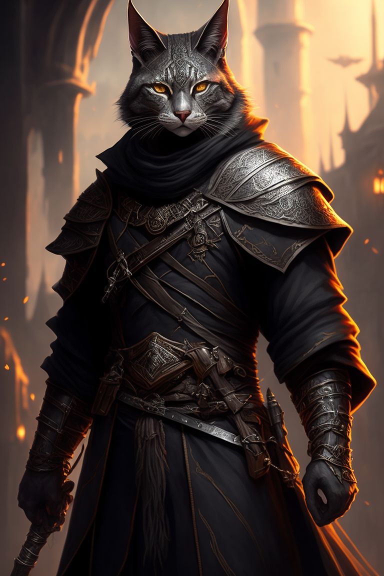 giftedllama410 dungeons and dragons tabaxi rogue khajiit silver tabby