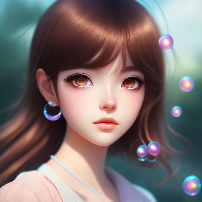 Anime Girl With Brown Hair And Brown Eyes