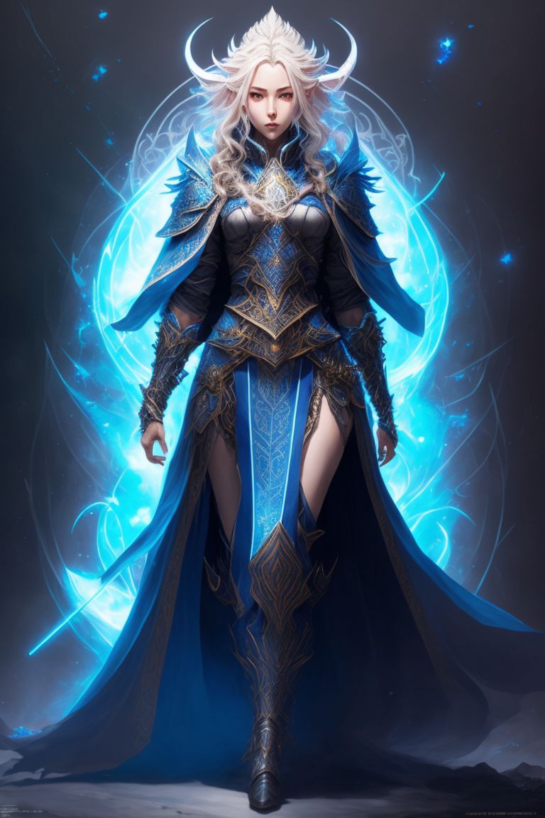wryviper32 full body portrait of a beautiful elven female mage with