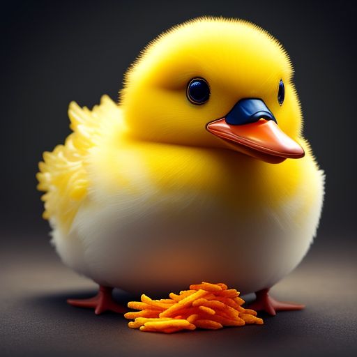 Trillius big fluffly fat yellow duck with big eyes and a wide and big