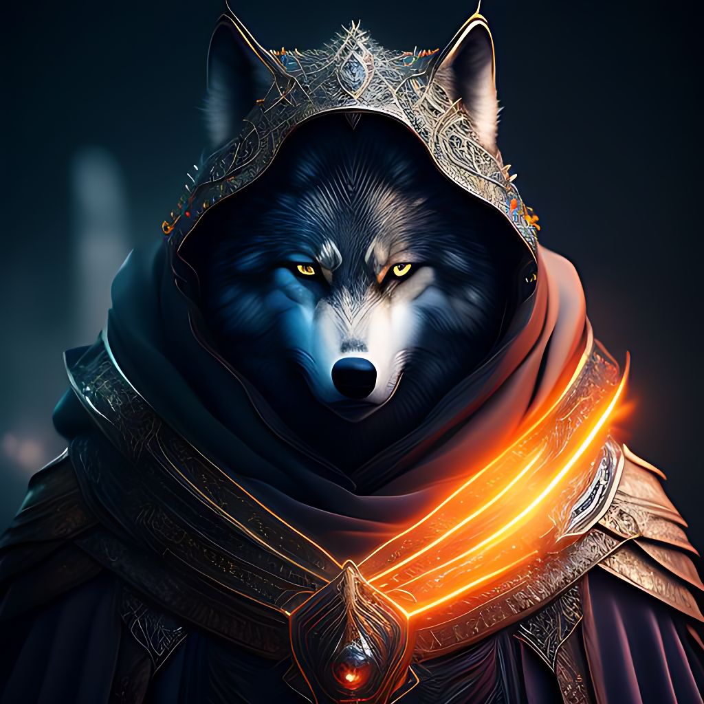 graciousyak536 Wolf king with no face and vibrant colors