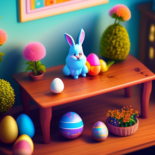 promptart A high quality of a cute pixar style fairy easter smiling