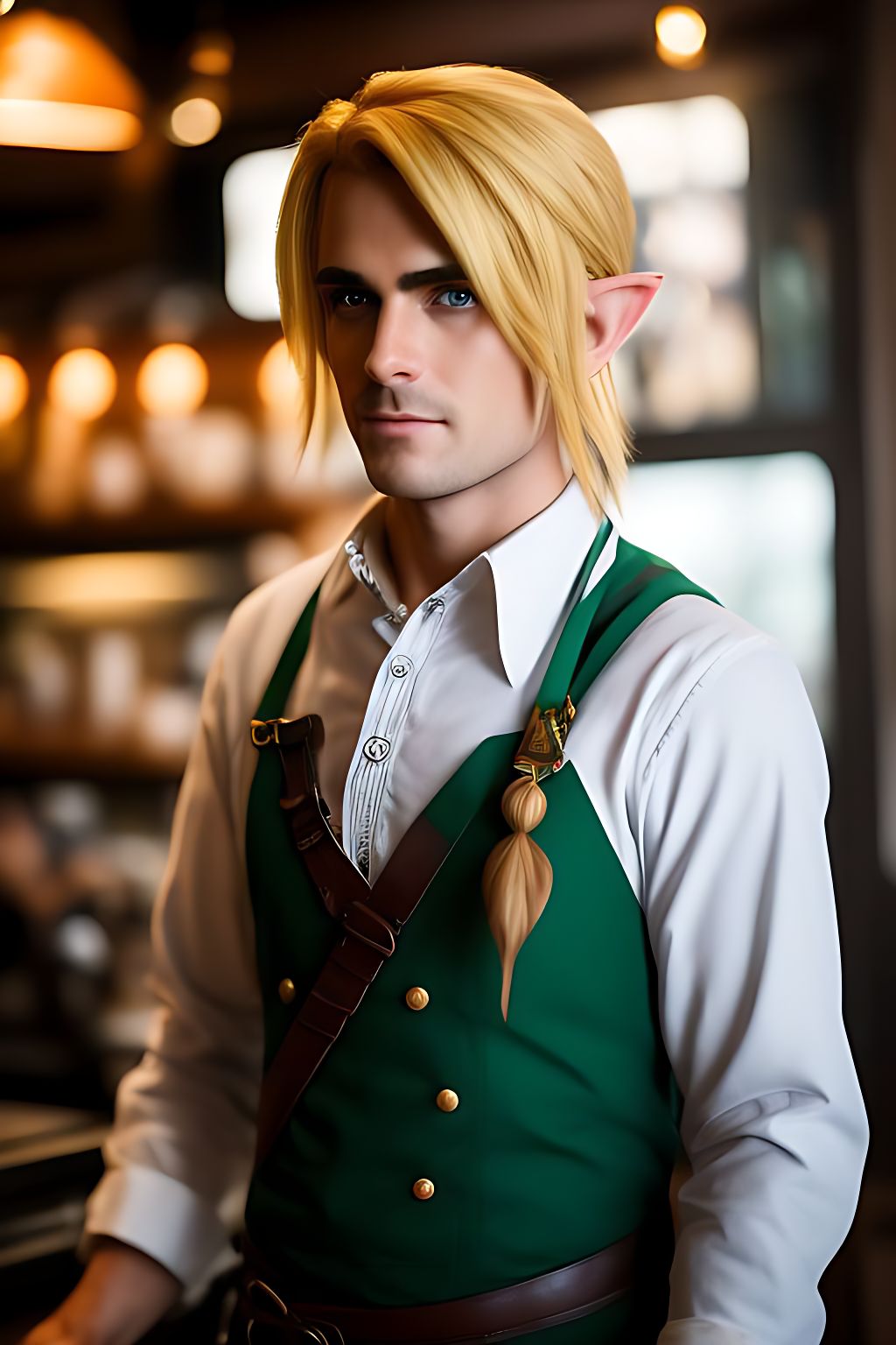 PolyCrumbs Studio portrait of link with blond hair and small pointed