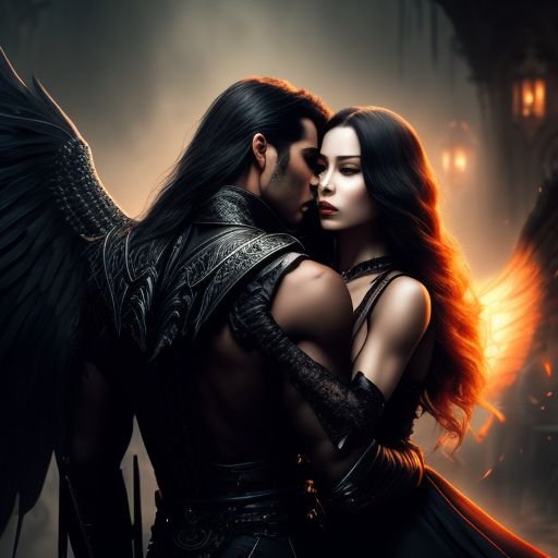 frayedviper149 A male dark angel bites a female on her neck. She