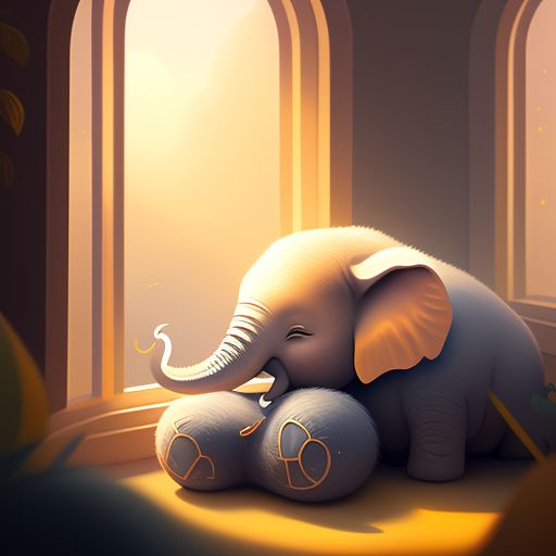 openmoose147 cute baby elephant cuddly sleeping in a cloud