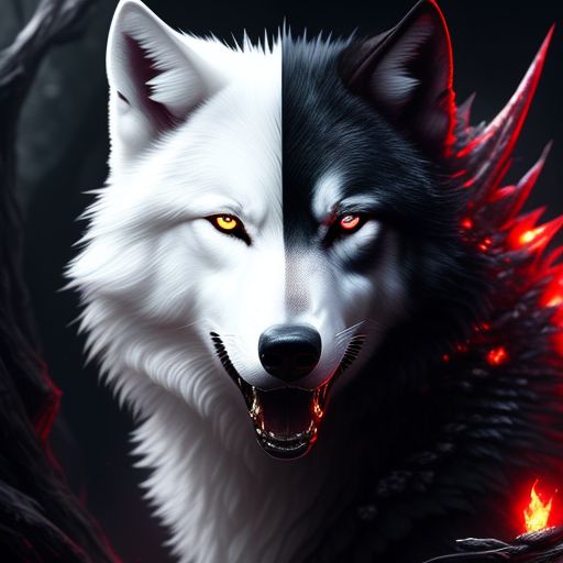 Red Eyed White Wolf