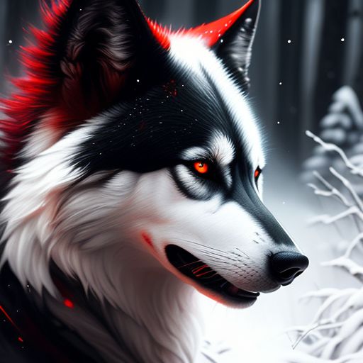 Black And Red Wolf Drawings