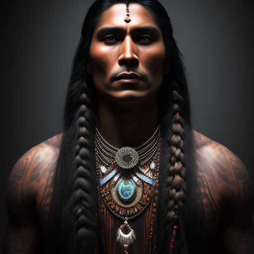 acidicgoat178 Handsome Cherokee Indian man with long hair braided