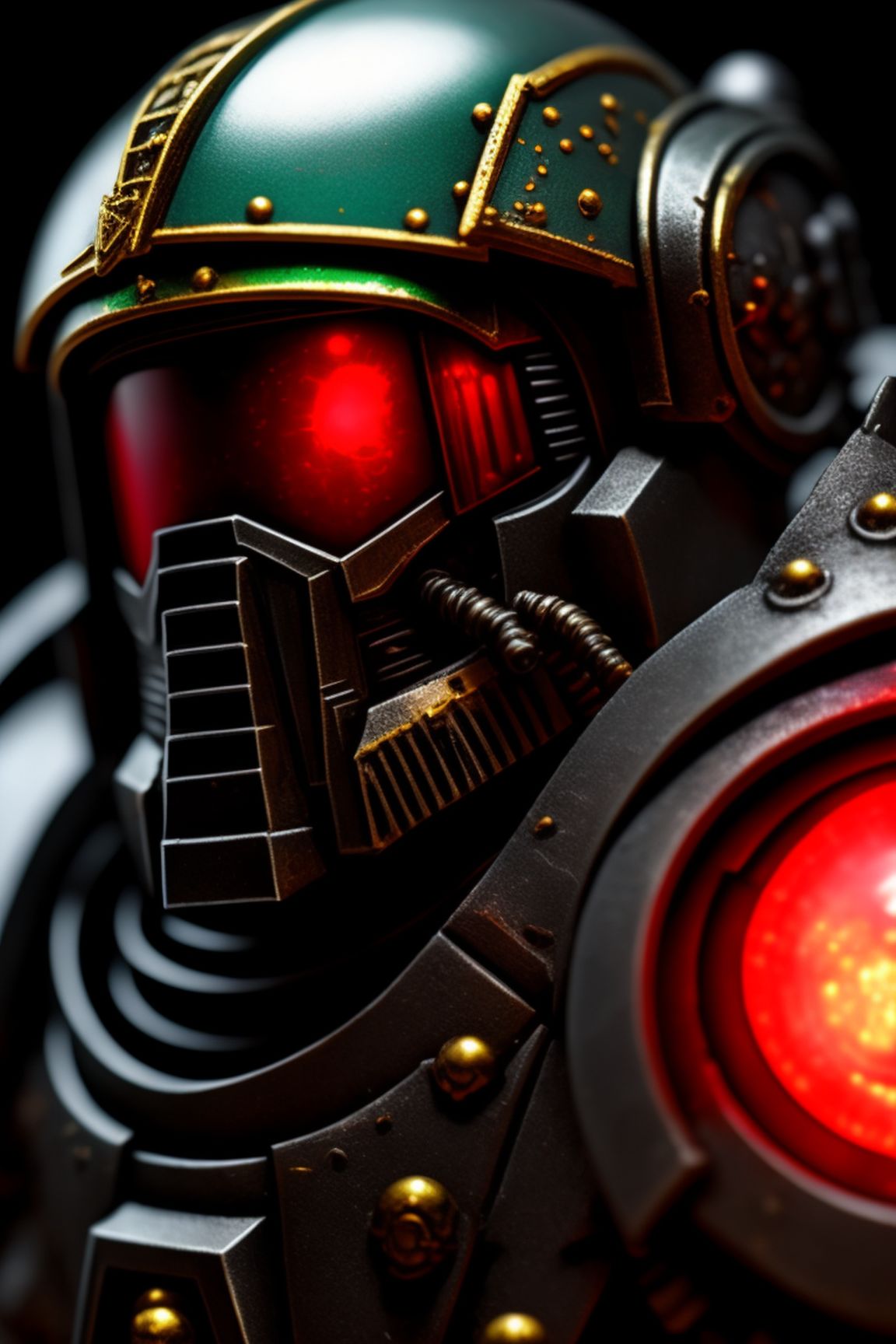 athleticbat276 Warhammer 40K Space Marine, black armor, red gold trim