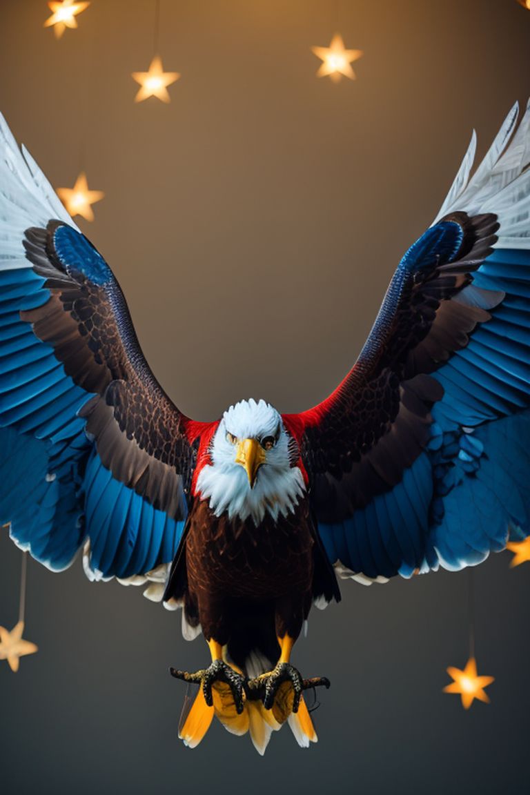 subtlerook261 Red white and blue eagle with wings spread out. Bright