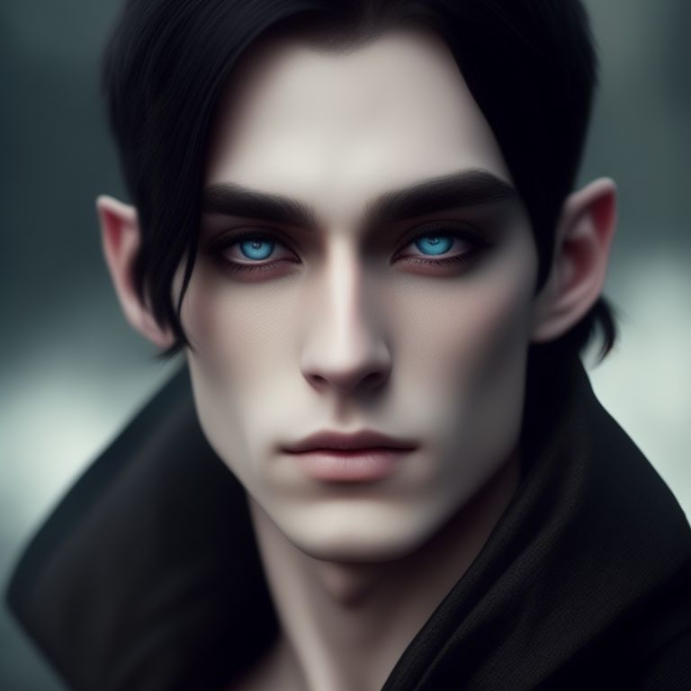 Black Hair Pale Skin Guy