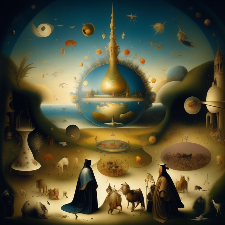 craftymole639 Painting, surreal realism, "The Garden of Earthly