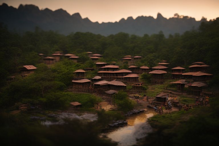 Fedoraxsa Indian hill tribe village