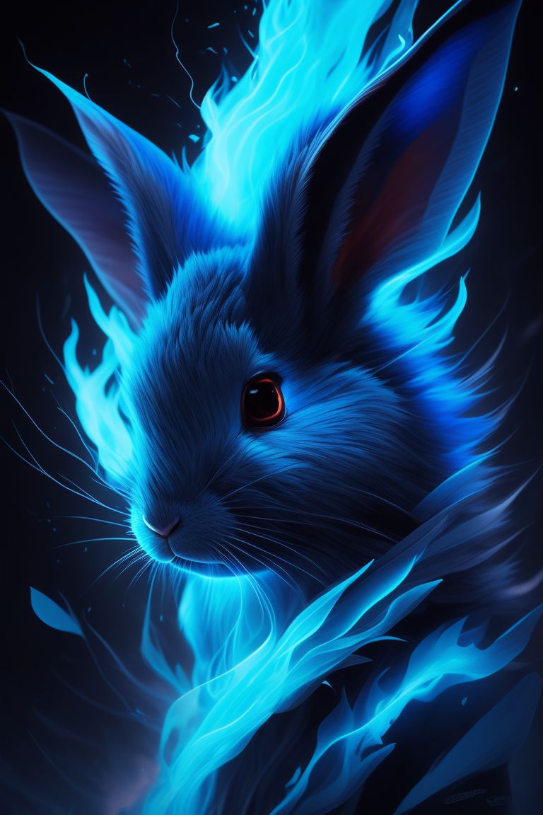 ablemink85 vanishing blue fire rabbit spirit