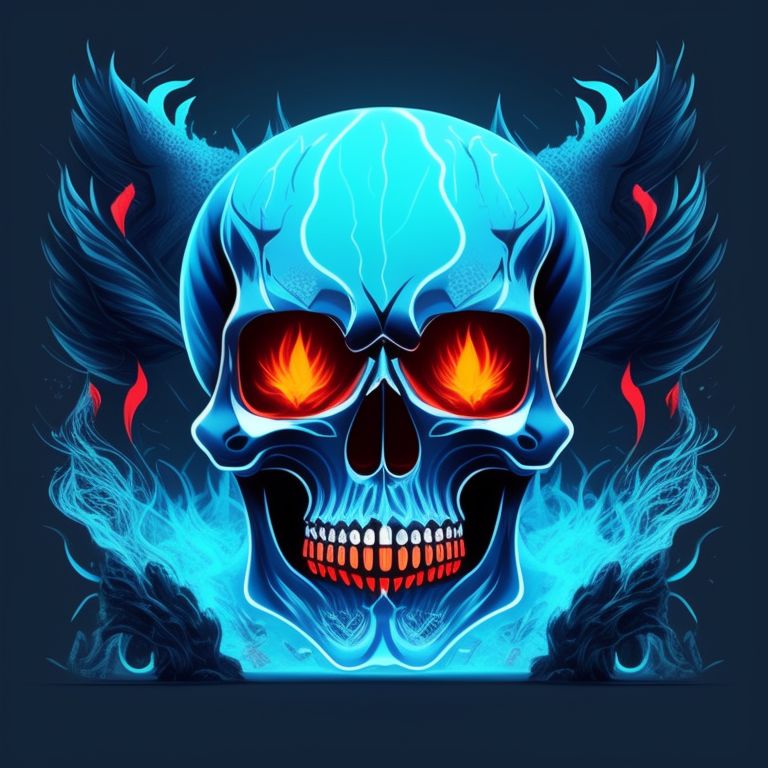 Blue Flame Skull Wallpaper