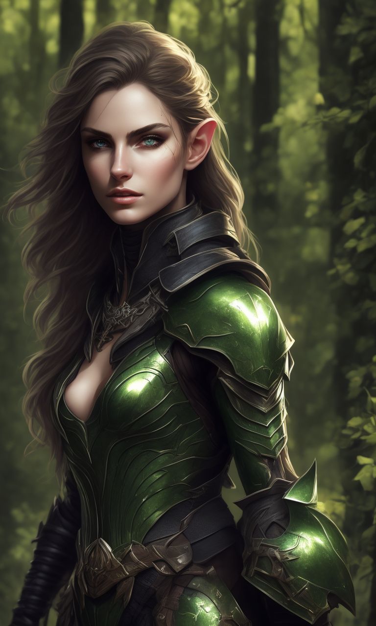 SilverEvermoore A female wood elf hunter wearing leather armor