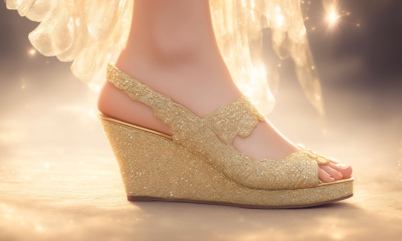 prettyfish855 a girl wearing a pair of elegant platform wedges made