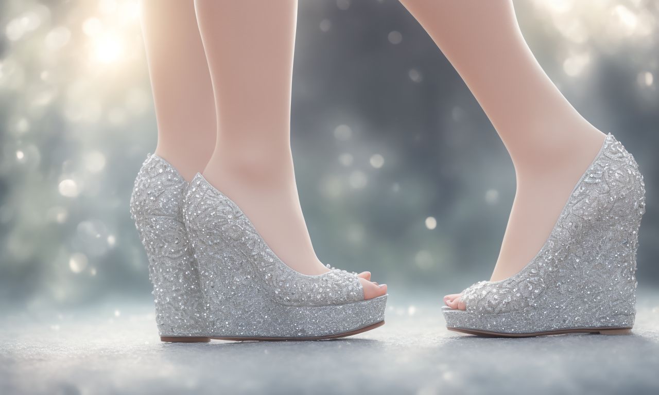 prettyfish855 a girl wearing a pair of elegant platform wedges made