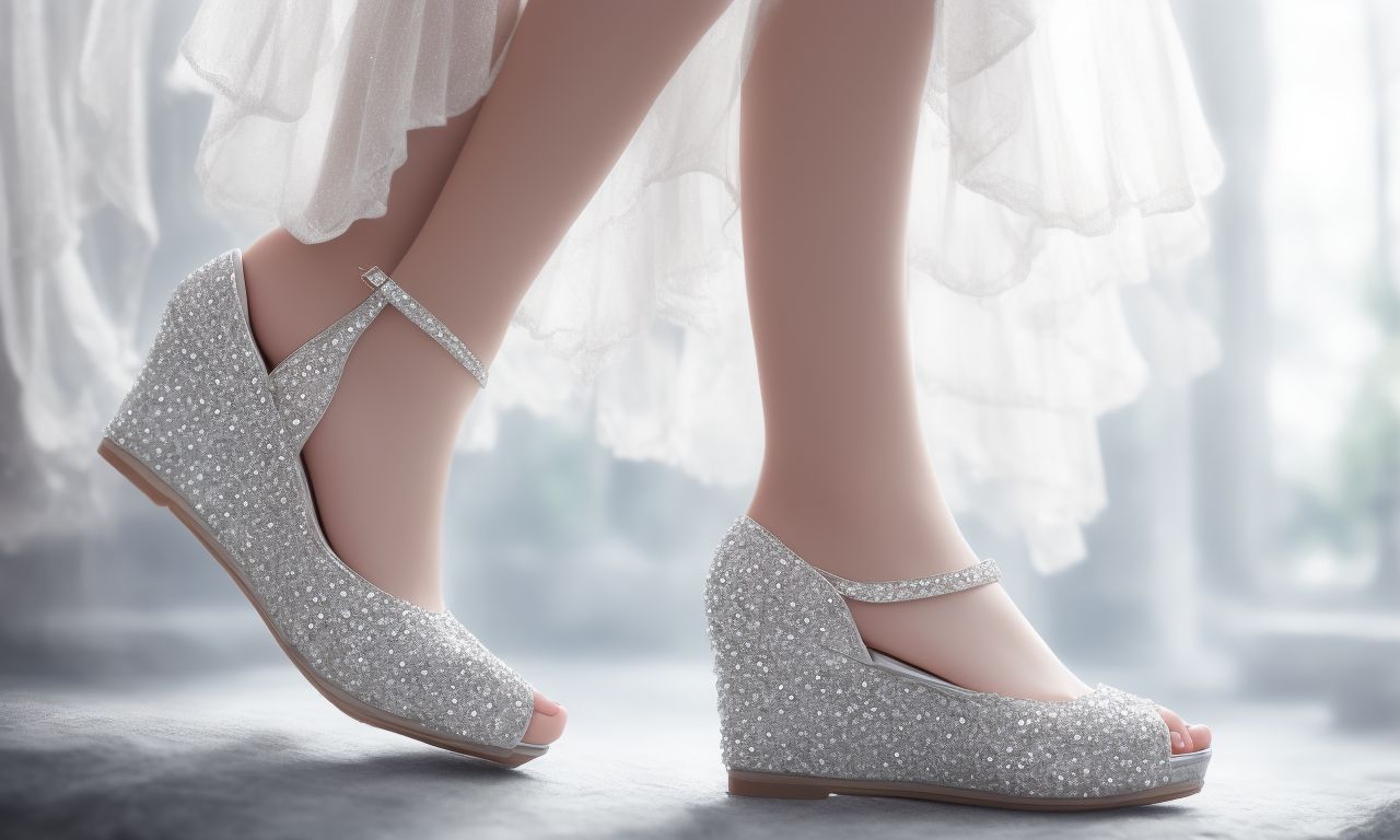 prettyfish855 a girl wearing a pair of elegant platform wedges made