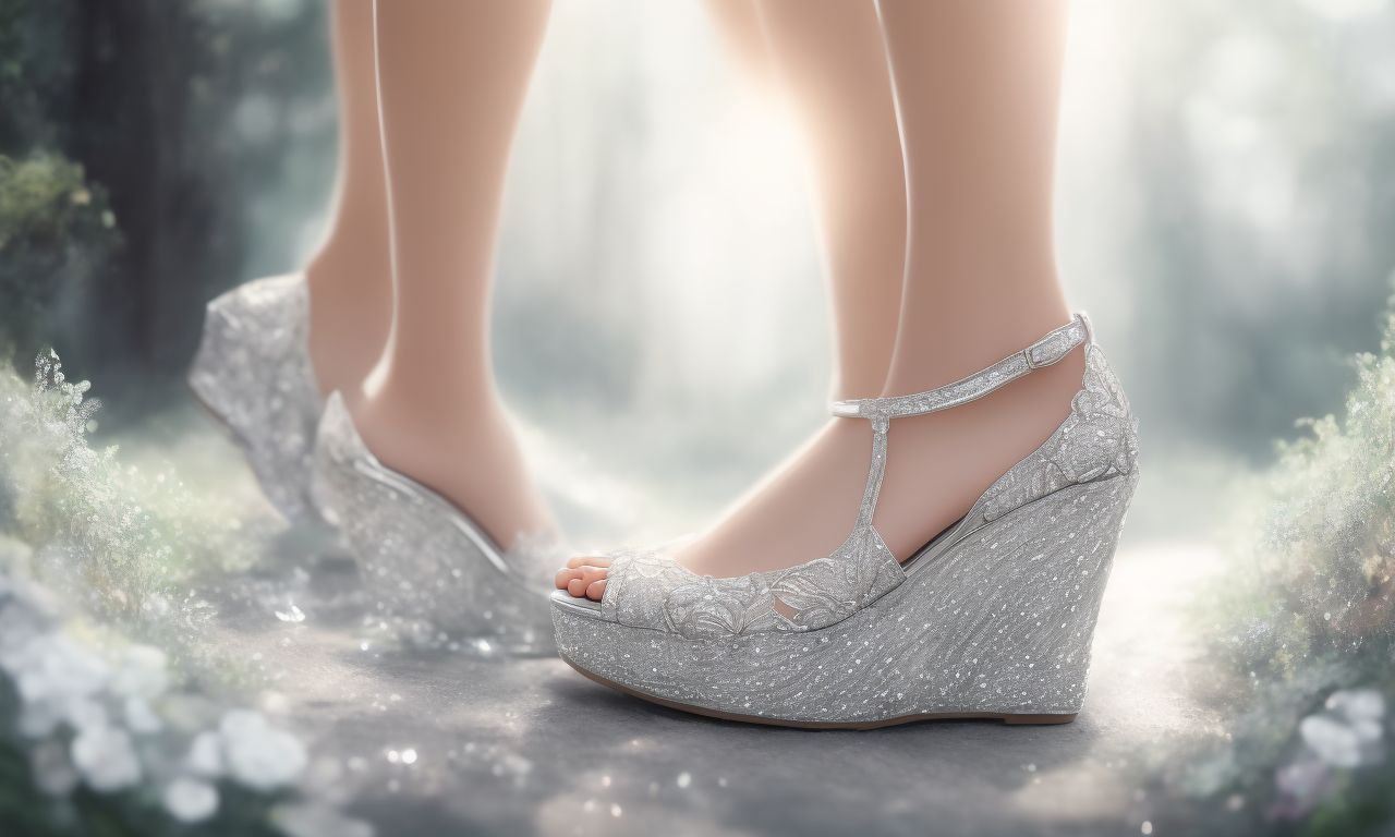 prettyfish855 a girl wearing a pair of elegant platform wedges made