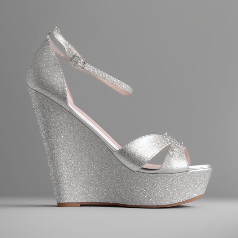 prettyfish855 platform wedges, silver and diamonds