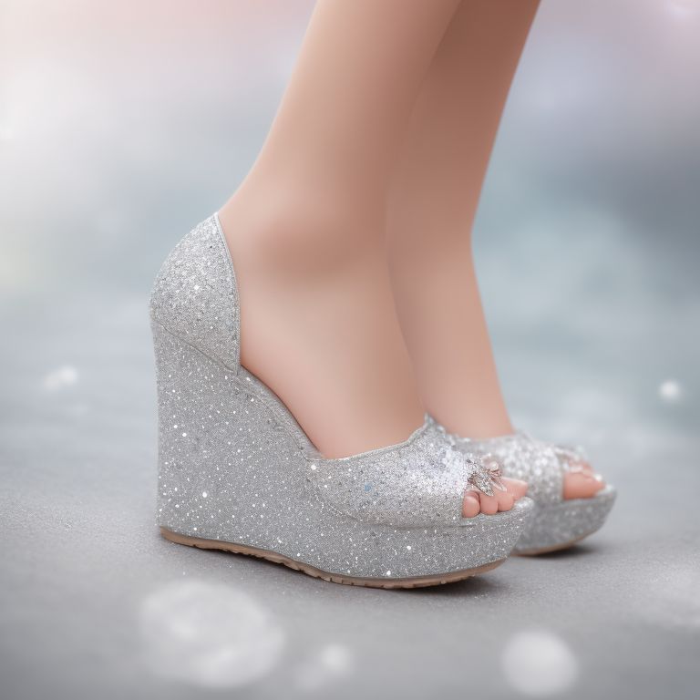 prettyfish855 platform wedges, silver and diamonds