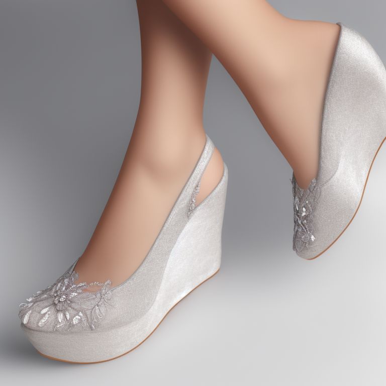 prettyfish855 platform wedges, silver, silk, diamonds