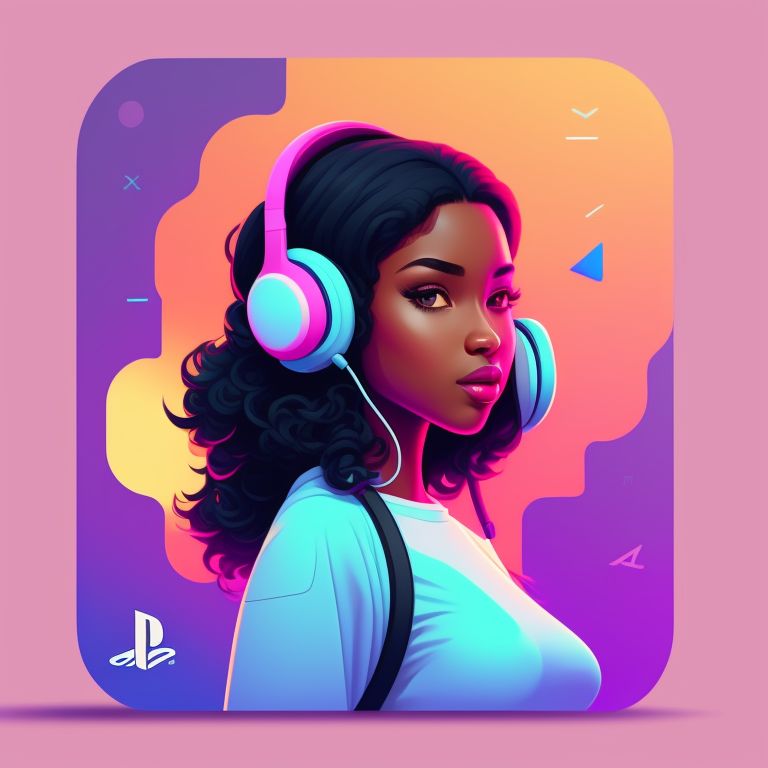 badwombat565 Beautiful Black gamer girl wearing Headphones and