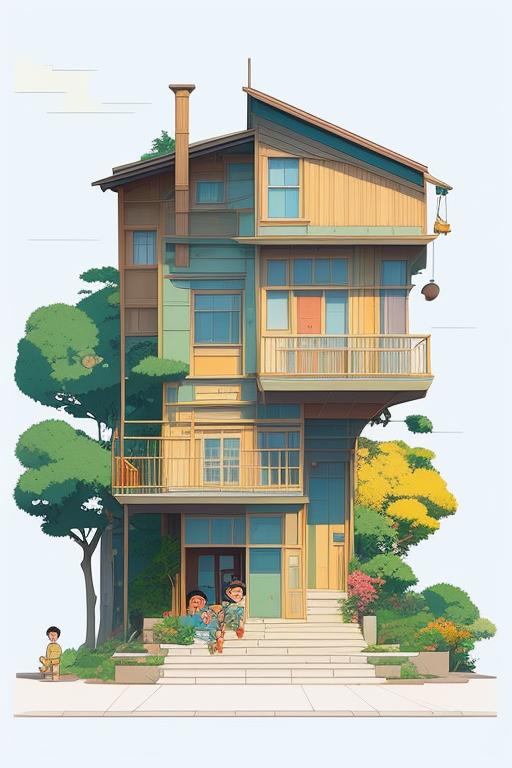 unfitmule878 a child sitting on a staircase in front of his house