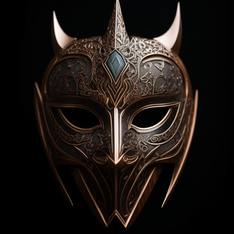 Jaya_Hess Masquerade Mask laying on a display, clearly visible in the