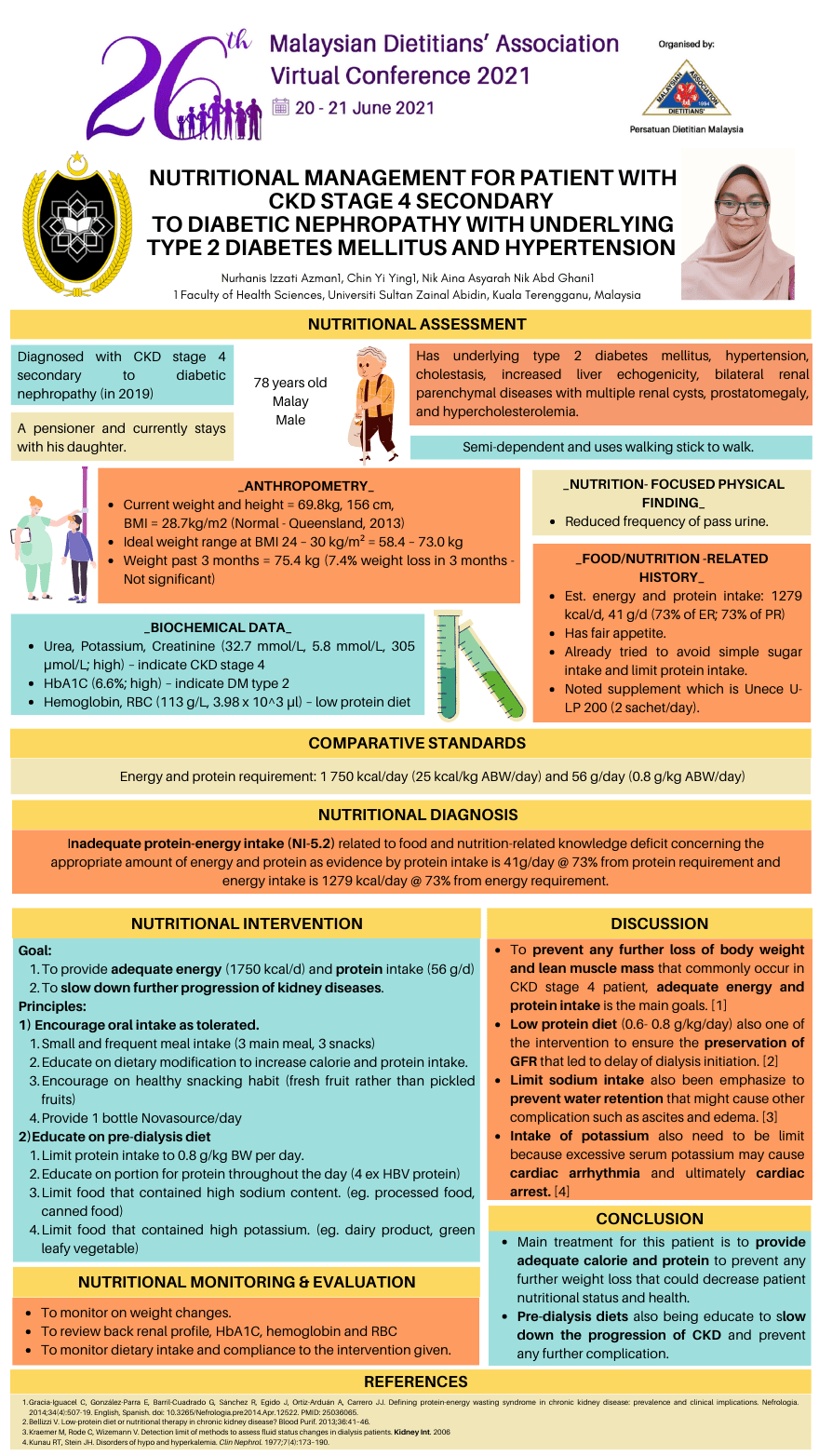 SC20 NUTRITIONAL MANAGEMENT FOR PATIENT WITH CKD STAGE 4 SECONDARY TO
